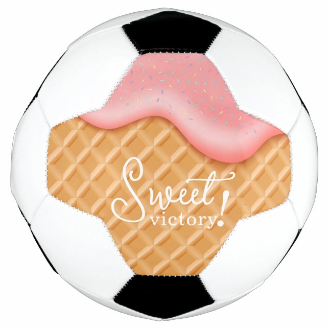 Ballon De Foot Crème Glacée Rose Victoire Mignonne Sucrée (Devant)
