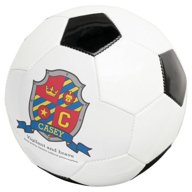 Ballon De Foot Crest lettre C rouge bleu jaune couronne lion Case (3/4)