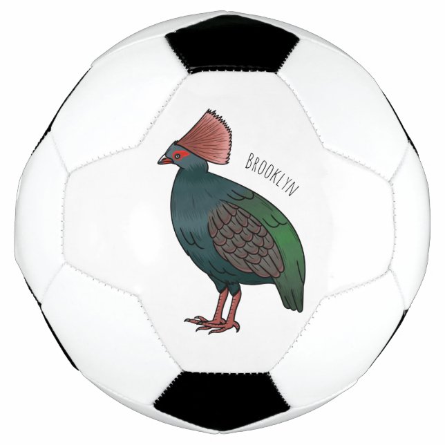 Ballon De Foot Crested partridge bird cartoon illustration  (Devant)