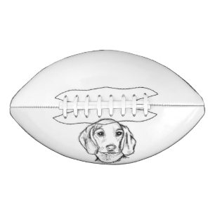 Ballon De Foot croquis de teckel dessiné à la main en noir et bla