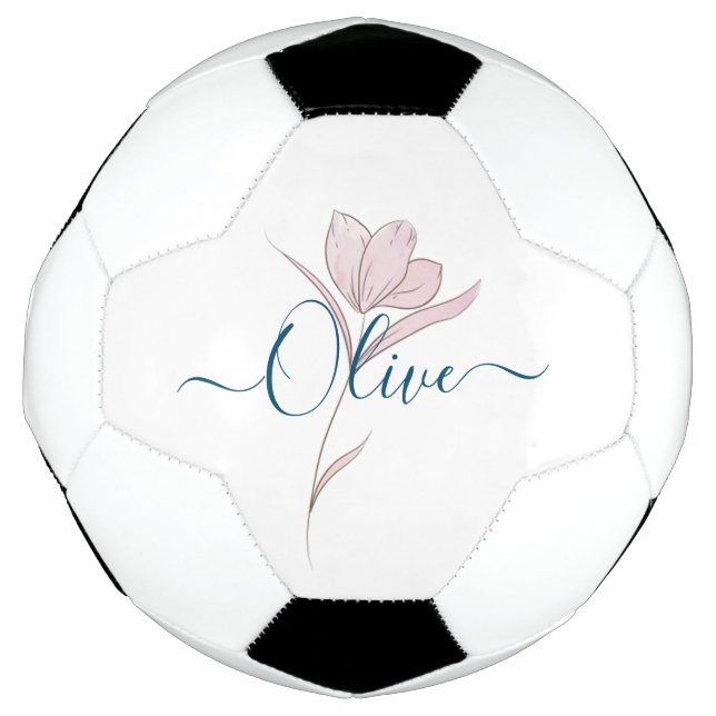 Ballon De Foot Croquis floral aquarelle personnalisée (Devant)