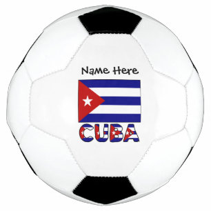 Ballon De Foot Cuba Drapeau Cubain Bleu Foncé Personnalisation