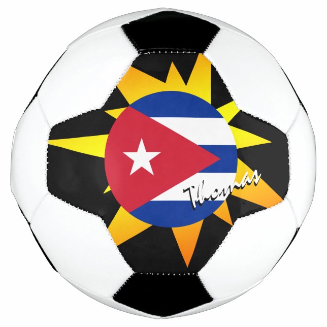 Ballon De Foot Cuba Football & drapeau cubain / BANG (Devant)