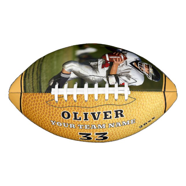 Ballon De Foot Cuir jaune Imprimer Équipe Joueur Numéro Photo