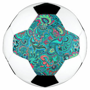 Ballon De Foot Cuisine turquoise vintage liens à menottes florale