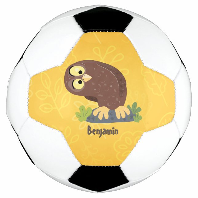 Ballon De Foot Curieux et drôle dessin animé de chouette brune (Devant)