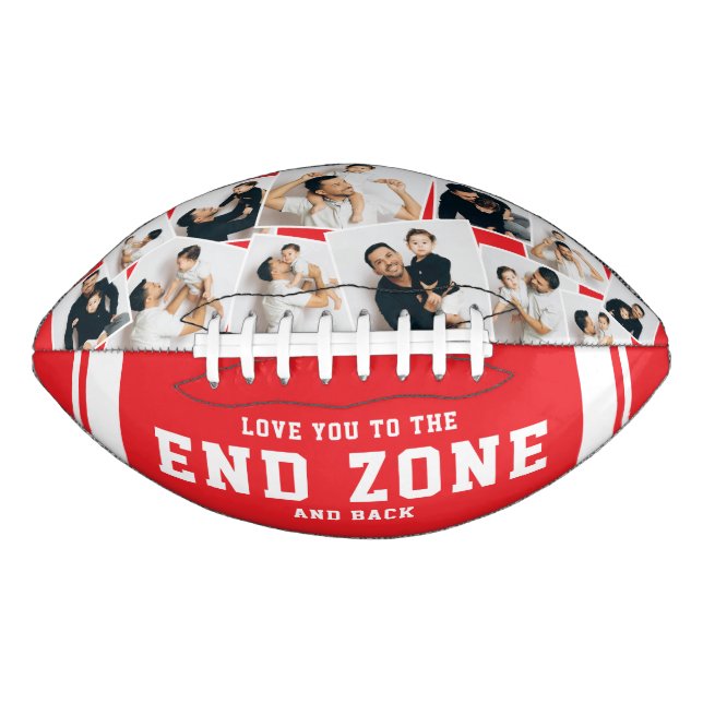 Ballon De Foot Custom 12 Photo Collage “Love You to the End Zone” (Devant)