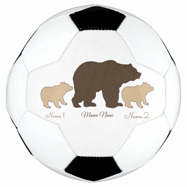 Ballon De Foot Custom Mama Bear With 2 Kid Names Mothers Day Gift (Devant)