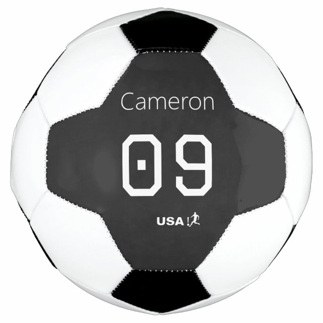 Ballon De Foot Custom Minimalist American Athlete Monochromatic  (Devant)
