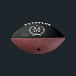 Ballon De Foot Custom monogram mini football gift for boyfriend<br><div class="desc">Custom monogram mini football gift for boyfriend. Personalized sports gift for him. Add your own name. Great for Birthday,  Christmas and other occasions. Vintage crest design with stars and name.</div>