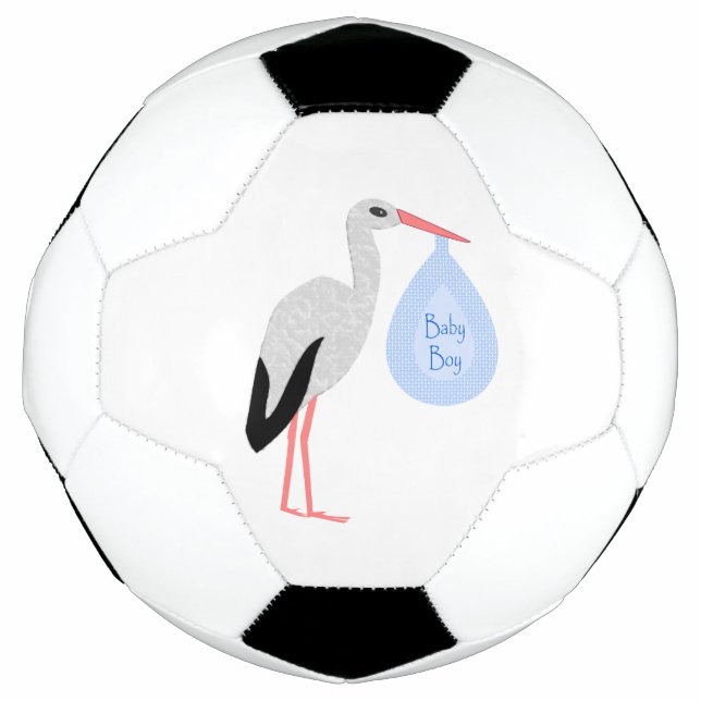 Ballon De Foot Cute Blue Baby Boy Stork (Devant)
