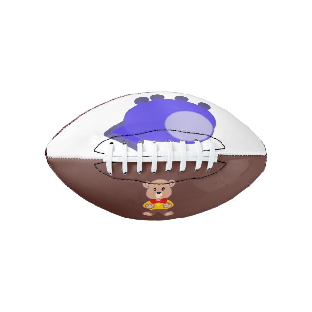 Ballon De Foot Cute Bowtie Teddy Bear Bleu vaisseau spatial (Devant)