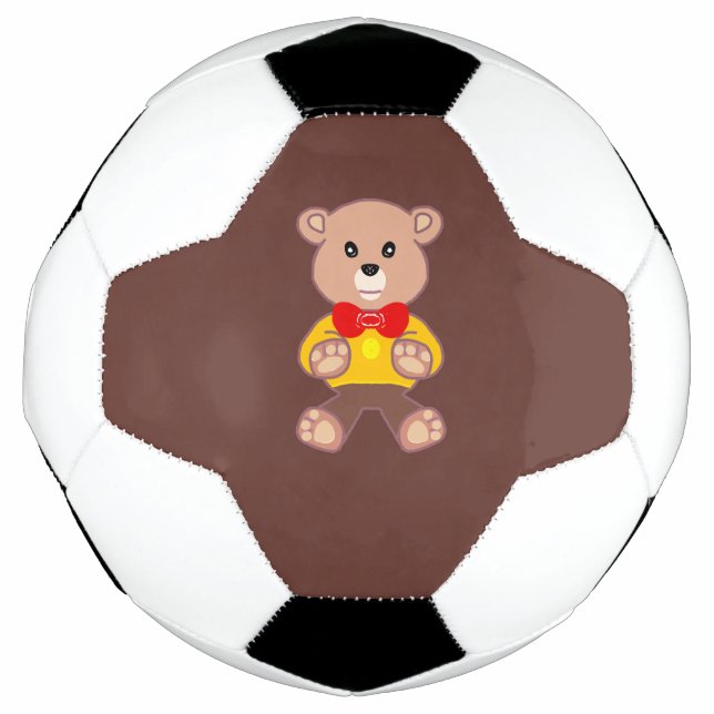 Ballon De Foot Cute Bowtie Teddy Bear Brown Soccer Ball (Devant)
