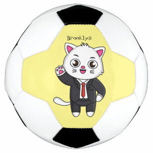 Ballon De Foot Cute chaton chat en costume d'affaires dessin anim