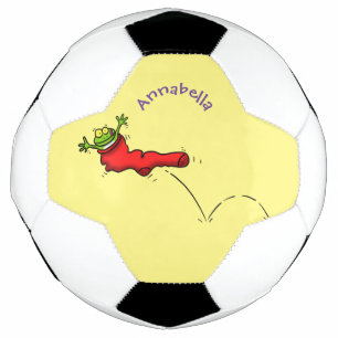 Ballon De Foot Cute grenouille dans une chaussette rouge saut de