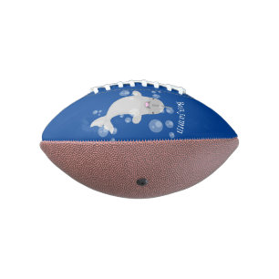 Ballon De Foot Cute happy narwhal bubbles cartoon illustration