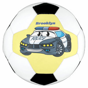 Ballon De Foot Cute happy police car cartoon illustration