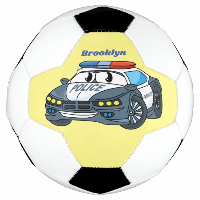 Ballon De Foot Cute happy police car cartoon illustration (Devant)
