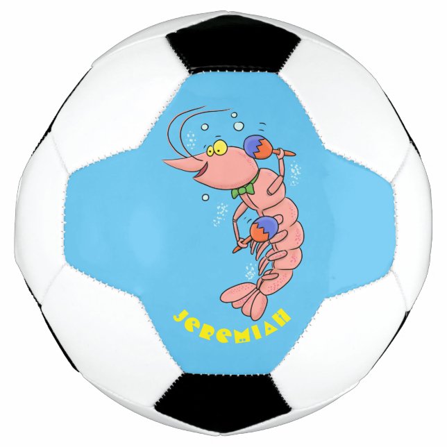Ballon De Foot Cute happy shrimp, dessin animé de crevettes (Devant)