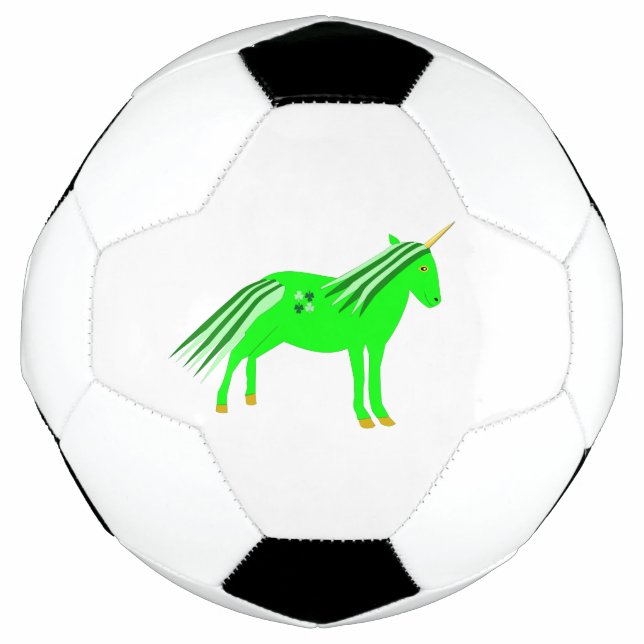 Ballon De Foot Cute Irish Green et Gold Unicorn (Devant)
