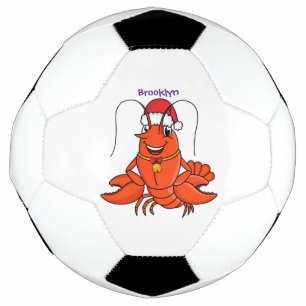 Ballon De Foot Cute joyeux homard portant le dessin du casquette 