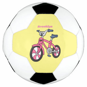 Ballon De Foot Cute pink kids bicycle cartoon illustration