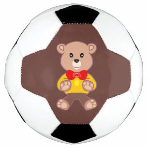 Ballon De Foot Cute rouge Bowtie Beige Teddy Ours Brown