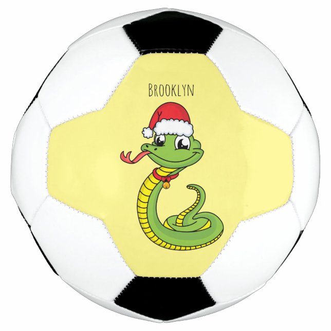 Ballon De Foot Cute serpent vert avec chapeau santa dessin animé (Devant)