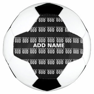 BALLON DE FOOT DÉDIÉ À DIEU COOL PERSONNALISABLE TEXTE BLANC