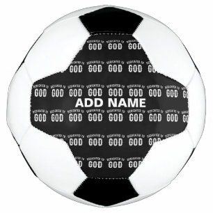 BALLON DE FOOT DÉDIÉ À DIEU PERSONNALISABLE COOL TEXTE BLANC