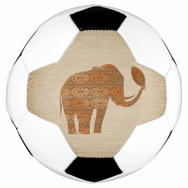 Ballon De Foot Design d'art tribal des éléphants (Devant)