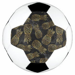 Ballon De Foot Design géométrique moderne d'ananas en or