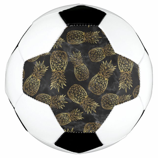 Ballon De Foot Design géométrique moderne d'ananas en or (Devant)