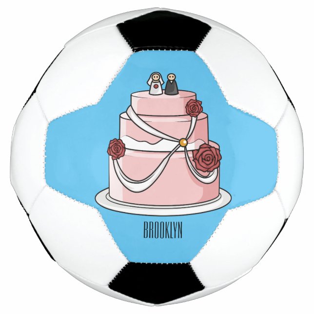 Ballon De Foot dessin animé de gâteau mariage (Devant)