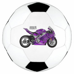 Ballon De Foot Dessin de moto de sport violet