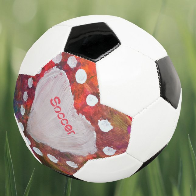 Ballon De Foot Doigt peint Coeur Blanc Multicolore (Créateur téléchargé)