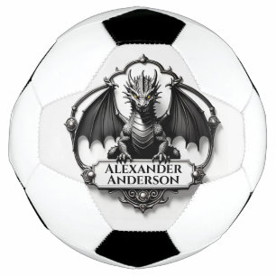 Ballon De Foot Dragon Gris avec des Yeux Jaunes Personnaliser