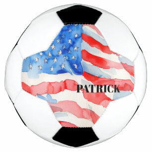 Ballon De Foot Drapeau américain Rouge Blanc Bleu Personnel