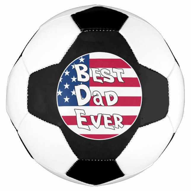 Ballon De Foot Drapeau Best Papa Ever USA (Devant)