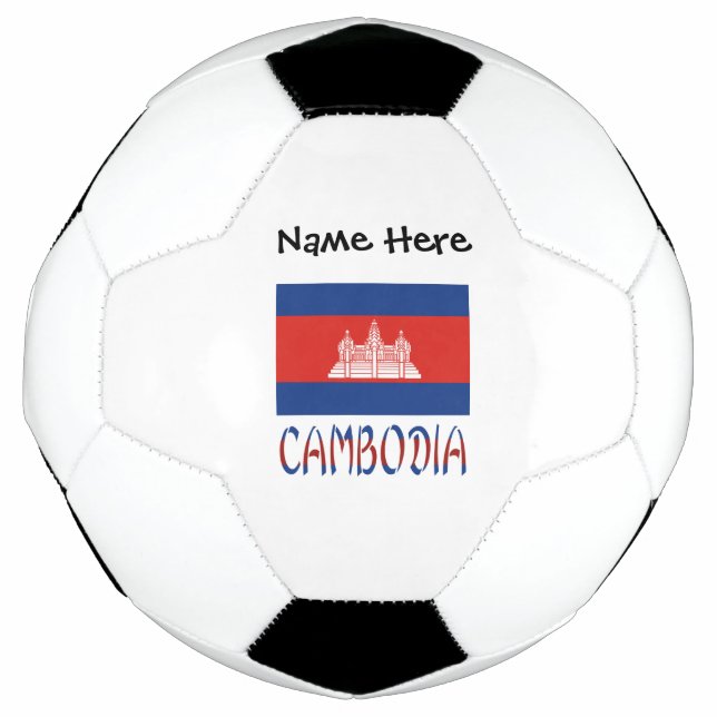 Ballon De Foot Drapeau cambodgien avec votre nom Football (Devant)