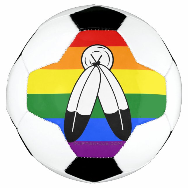 Ballon De Foot Drapeau de fierté bispirituel de SlipperyJoe's sym (Devant)
