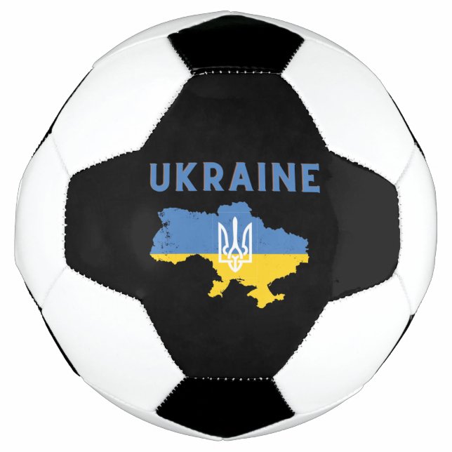 Ballon De Foot Drapeau de la carte d'Ukraine (Devant)