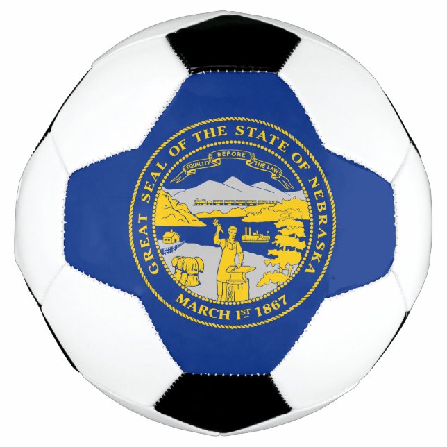 Ballon De Foot Drapeau de l'État du Nebraska (Devant)