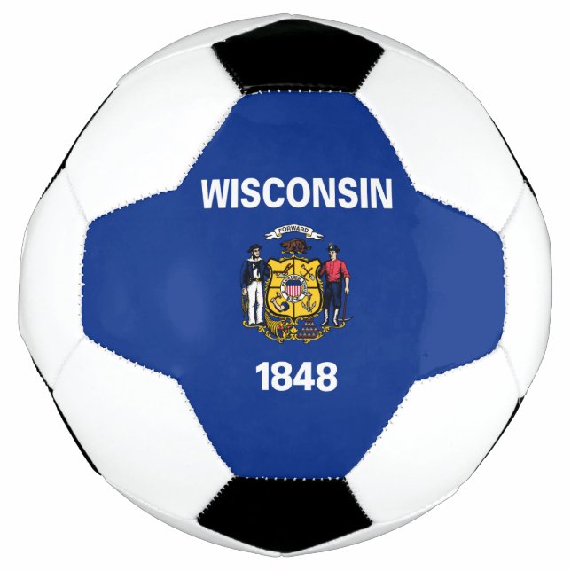 Ballon De Foot Drapeau de l'État du Wisconsin (Devant)