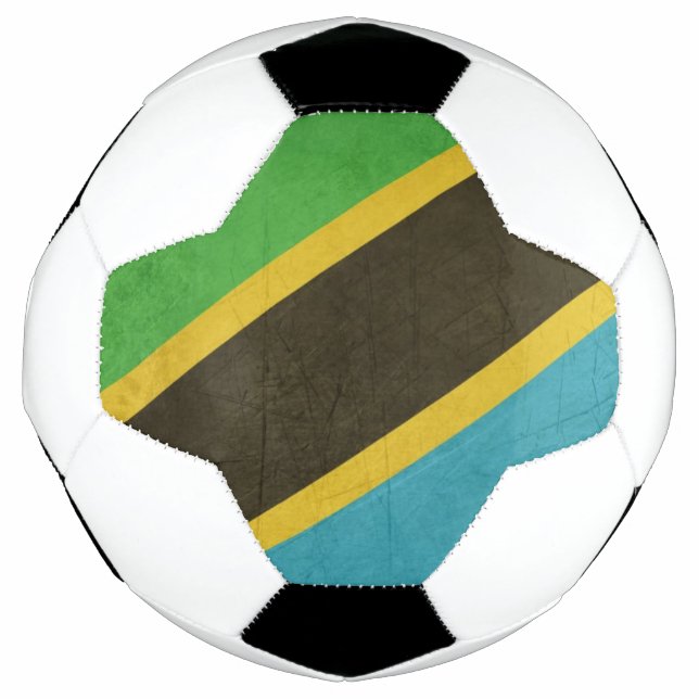 Ballon De Foot Drapeau de l'État souverain de Grunge en Tanzanie (Devant)