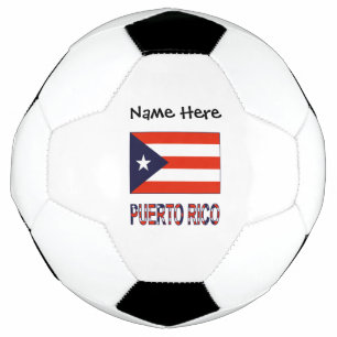 Ballon De Foot Drapeau de Porto Rico et Porto Rico avec votre nom