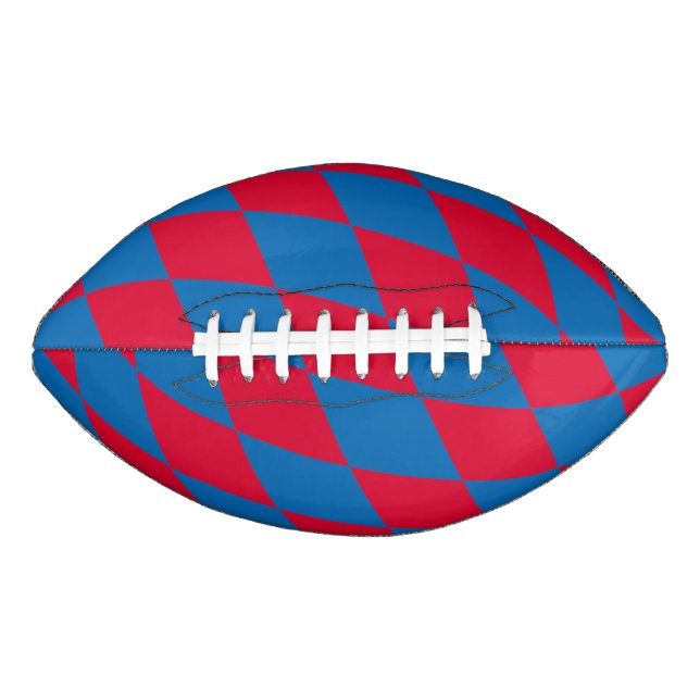 Ballon De Foot Drapeau diamant Bavière bleu et rouge Motif (Devant)