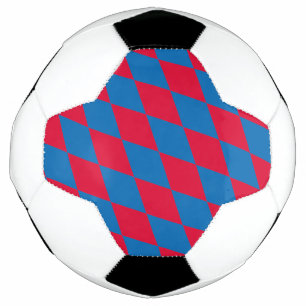 Ballon De Foot Drapeau diamant Bavière bleu et rouge Motif