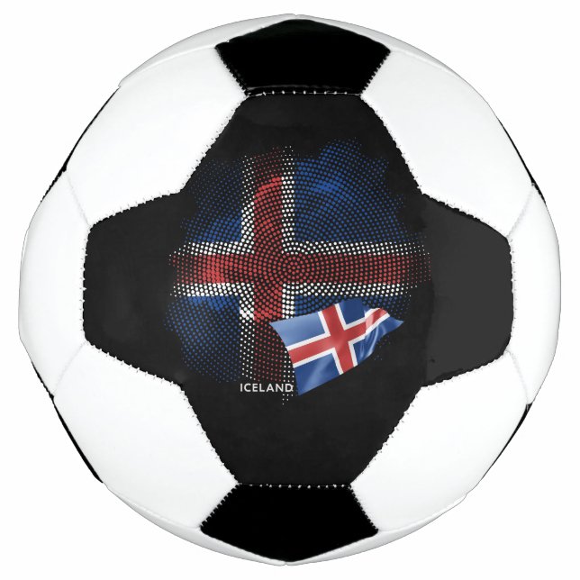 Ballon De Foot Drapeau d'Islande (Devant)