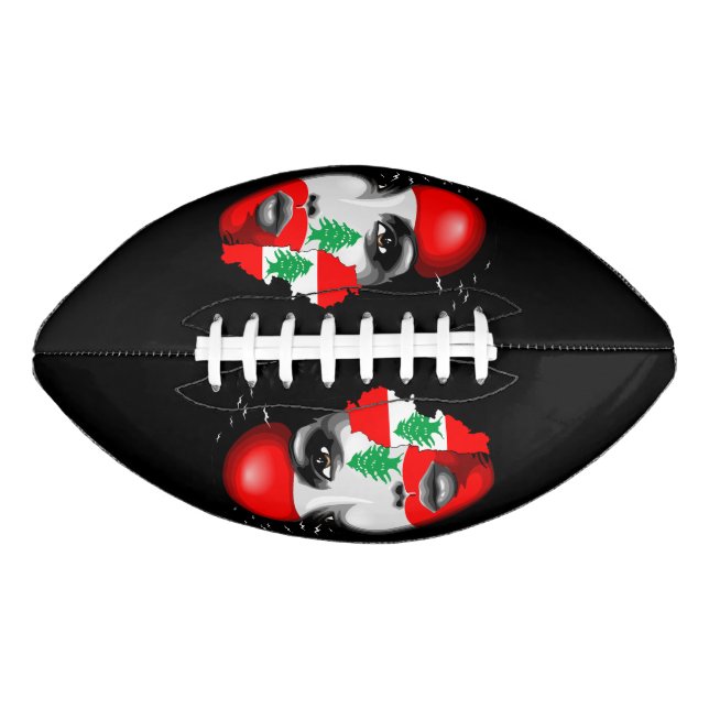 Ballon De Foot Drapeau et carte du Liban sur le visage de la fill (Devant)